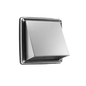 RVS buitenrooster schuine kap+fijnmazig gaas Ø100mm