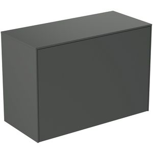 Conca wastafelmeubel 80x37x55cm 1 lade afdekblad zonder uitsnijding mat antraciet