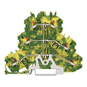 3-etageklem 6-voudige aardklem Met drukknop groen-ge VVE=40