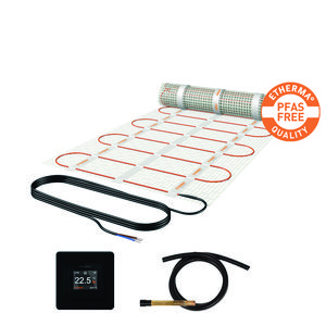 Set elektrische vloerverwarming eFLOOR PRO-P 150W/m² PFASvrij 1.5m² incl. thermostaat eTOUCH PRO zwart