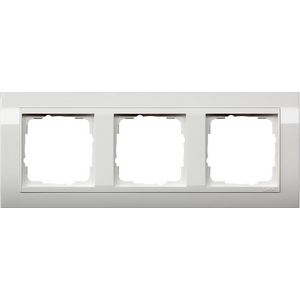 Afdekraam 3-v bred Gira Standard 55 zuiver wit
