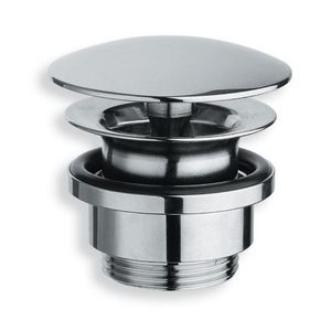 Wastafelafvoerplug rvs-look UD525 1.1/4" univ. ø64mm / 5-65mm vast (niet afsluitbaar)
