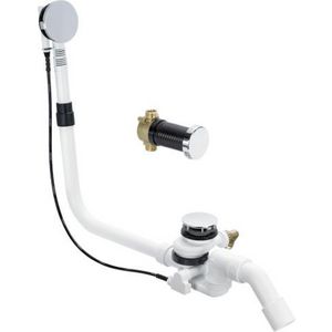 Multiplex Trio F badafvoer- en overloopcombi chroom kunstst.