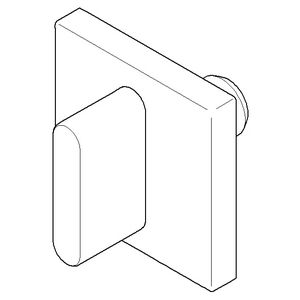 Greep inbouw wand neutraal ovaal puur 60x60x40mm Dark plat.