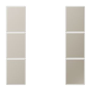 Tastafdekking compleet 3-voudig LS edelstaal KNX