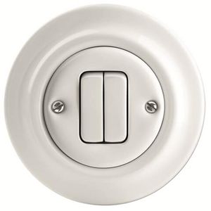Inbouw dubbele wip-impulsdrukker 1-polig 2x 10A 250V AC (2022 UJ-205-64)