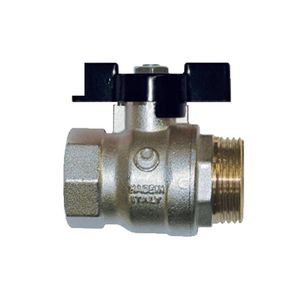 Kogelafsluiter 1/2" MxF zwart vlinderhendel