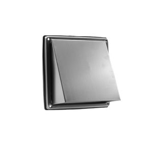RVS buitenrooster schuine kap+fijnmazig gaas Ø 125mm