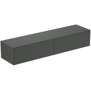 Conca wastafelmeubel 200x50x37cm 2 laden afdekblad zonder uitsnijding mat antraciet