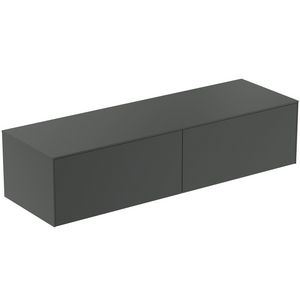 Conca wastafelmeubel 160x50x37cm 2 laden afdekblad zonder uitsnijding mat antraciet