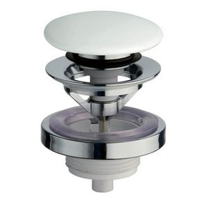 Wastafelafvoerplug Push Open UD850 1.1/4" chroom 72mm incl. keramische afdekkap wit / 5-60mm