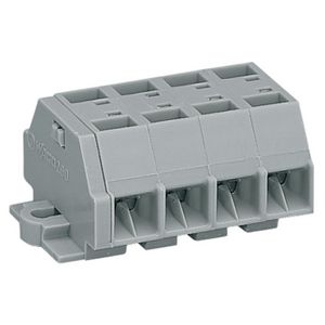 4-draads klemmenstrook +flens z. knop grijs 260-204 VVE=100