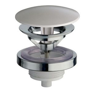 Wastafelafvoerplug UD950 1.1/4" chroom univ. Ø72mm incl. keramische afdekkap wit  / 5-60mm vast (niet afsluitbaar)