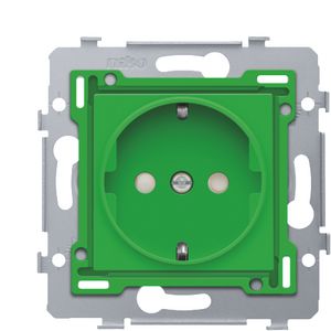 Stopcontact randaarde en besch.afsl. sokkel insteek green