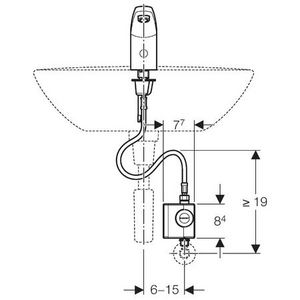 Wastafelkraan type 185 infrarood meng/koudwater generator