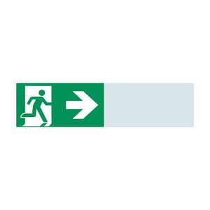 Pictogramplaat GuideL DXC plaf. 20m ISO A+Zpijl rechts+blind