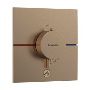 Comfort E thermostaat afbouwdeel tbv inbouw voor 1 functie en extra uitgang Brushed Bronze