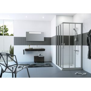 Schuifd. Classics 2hoekinst. 900-900x2000mm zlvmat hldr 3dlg
