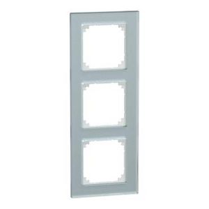 Afdekframe Merten M-Plan glas 3-voudig kristalwit