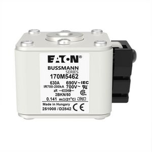 Zekering hoge snelheid 630A AC 690V 200kA 2 aR IEC UL VVE=6