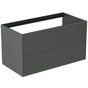 Conca wastafelmeubel 100x50x55cm 2 laden zonder afdekblad mat antraciet