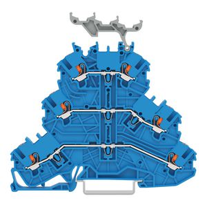 3-etageklem Met drukknop Rijg-/rijg-/rijgklem blauw VVE=40
