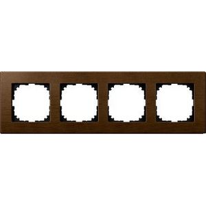 Afdekframe Merten M-Elegance hout 4 stellen walnoot