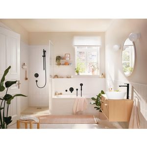 Rebris S 1-hendel wastafelkraan 240 CoolStart EcoSmart+ voor waskommen met trekwaste mat zwart