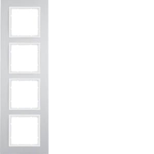 Afdekraam 4-v berker B.7 aluminium/polarwit