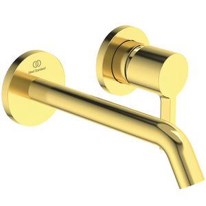 Joy wandmengkraan 5l/min. uitloop 18cm 2 opbouwd. brushed gold (mat goudkleurig)