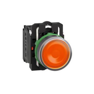 Drukknop Verlicht Verzonken terugv 22mm 24V 1NO + 1NC Gee