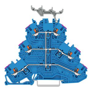 3-etageklem Met drukknop 6-draads rijgklem blauw VVE=40