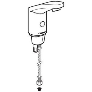 HyTronic 185 wastafelkraan  chroom elec.gestuurd batterij 6V meng-/koudwater