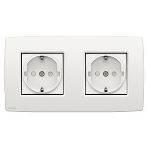 2voudig HOR stopcontact randaarde voll.apparaat white