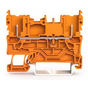 2-pins basisklem voor rail 35x15+35x7,5 oranje VVE=50