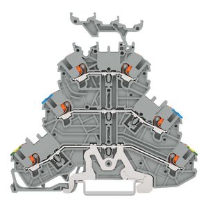 3-etageklem Aard-/rijg-/rijgklem Met drukknop grijs VVE=40