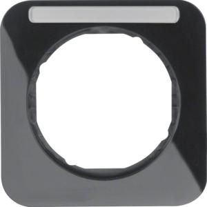 Afdekraam 1-v met tekstveld berker R.1 zwart glans