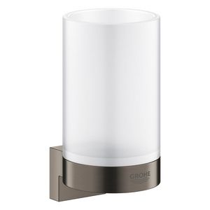 Selection houder voor glas en zeepdispenser 41027AL0hard graphite geborsteld (mat donker grijs)