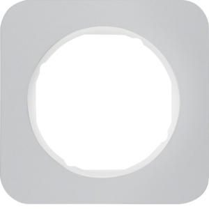 Afdekraam 1-v berker R.1 aluminium/polarwit