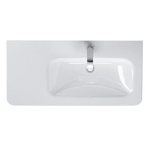 DURASTYLE #232680 wastafel rechts 800mm wit met kraangat met overloop