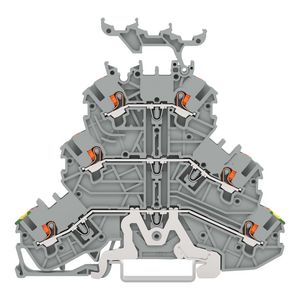 3-etageklem Aard-/rijg-/rijgklem Met drukknop grijs VVE=40