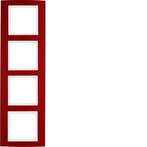 Afdekraam 4-v berker B.3 aluminium rood/polarwit mat