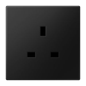 Wandcontactdoos British Standard 13A LS matzwart
