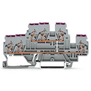 3-draads 2-etageklem 6-draads rijgklem N blauw VVE=50