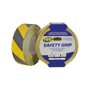 Zelfklevende tape HPX safety griptape 50mmx18m Zwart/Geel