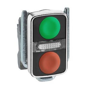 Groene verz./rode verz. verl. drukkn. dubbele Kop 22mm,