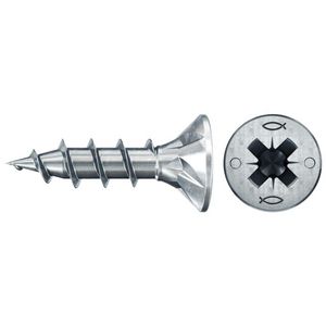 Spaanplaatschroef PowerFast 4X12mm PZ verzonken kop VD verzinkt VVE=200