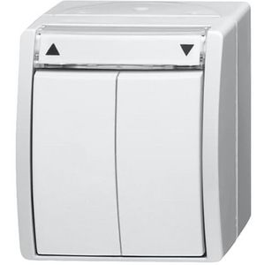 Opbouw jaloezieschakelaarsokkel schak 1P IP44 ocean-alpinwit (2601/4 W-54)