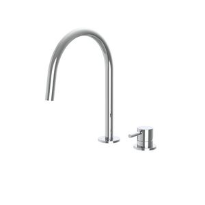 2-gats wastafelmengkraan LIGHT sprong 196mm chroom incl. push-open plug 1.1/4"