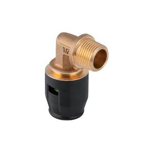 Puntknie 90° 20x1/2"bt.dr. brons PUSHFIT insteek VVE= 10